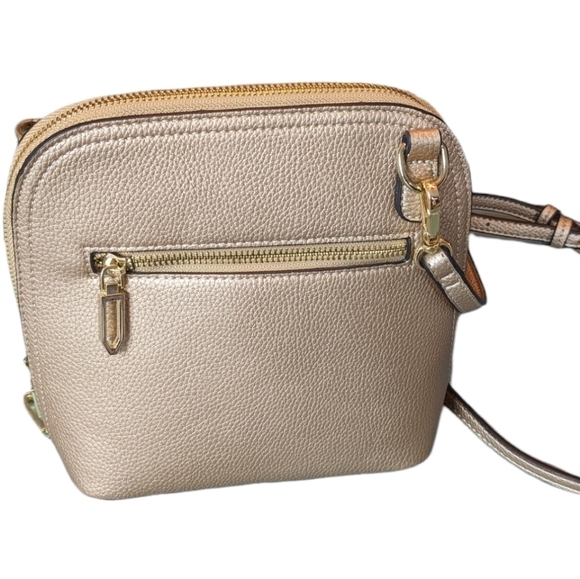 Katie Q Metallic Taupe w/ Gold Accents Cross Body Purse - Picture 1 of 14